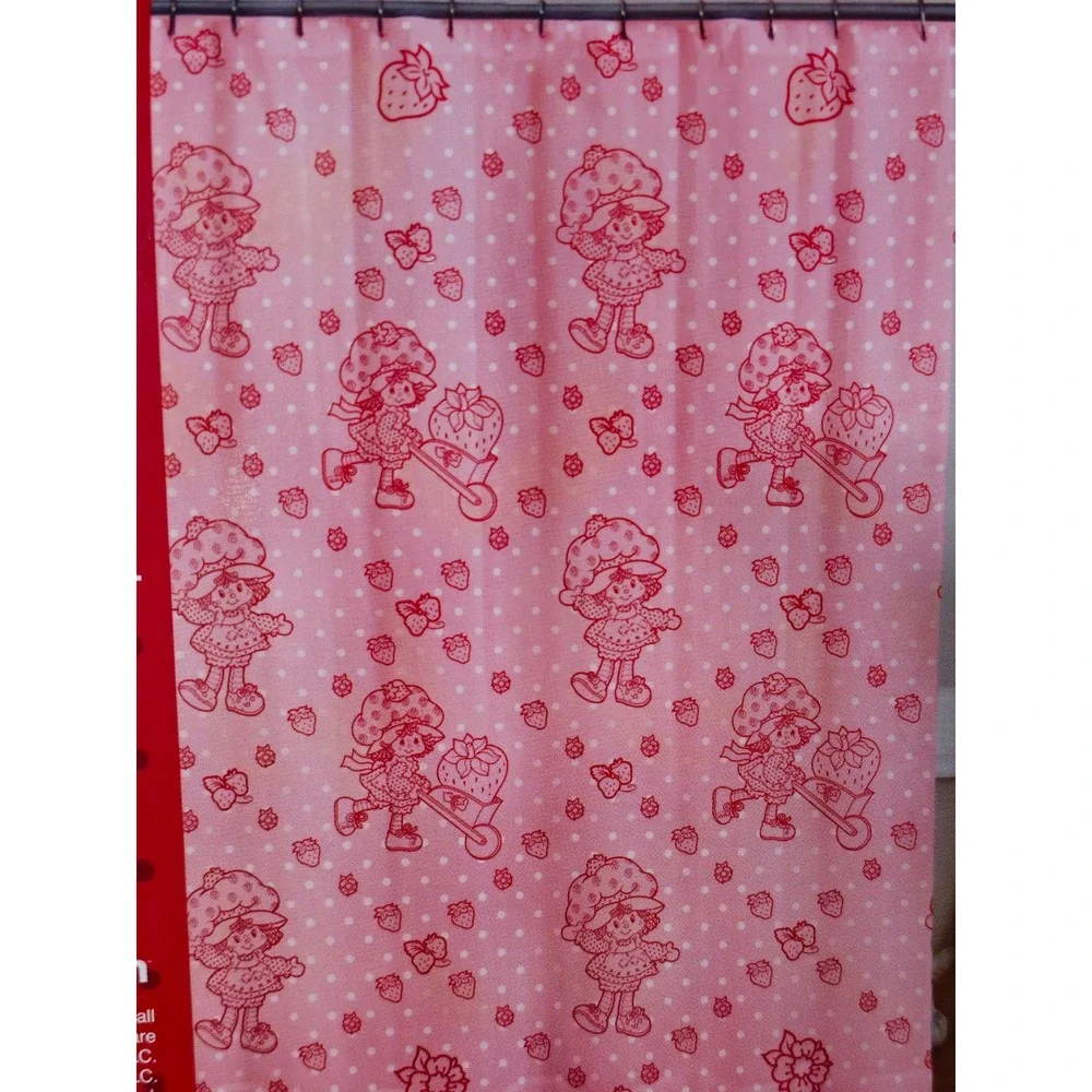 World of Strawberry Shortcake Shower Curtain Set 72x72 Includes Hooks NWT